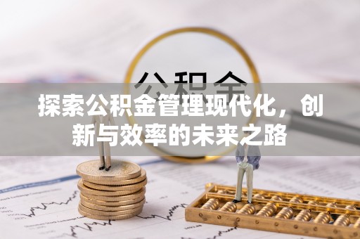 青海探索公积金管理现代化，创新与效率的未来之路