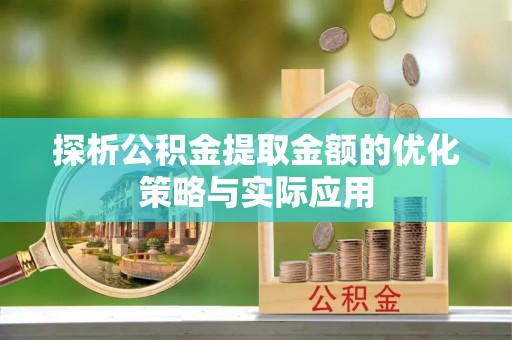 青海探析公积金提取金额的优化策略与实际应用