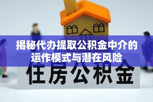 青海揭秘代办提取公积金中介的运作模式与潜在风险