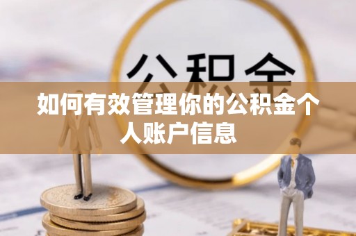 青海如何有效管理你的公积金个人账户信息