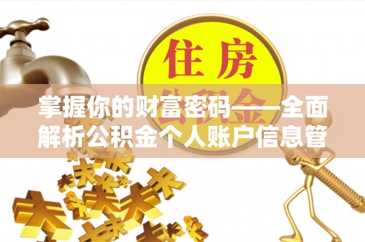 青海掌握你的财富密码——全面解析公积金个人账户信息管理与优化