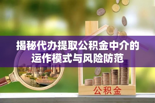 青海揭秘代办提取公积金中介的运作模式与风险防范
